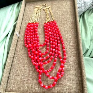Premier Designs coral beaded necklace